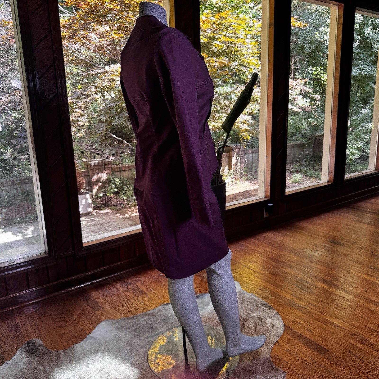 Vintage Pendleton Womens Purple Plum Cotton Skirt Suit Set Size 8 Academia