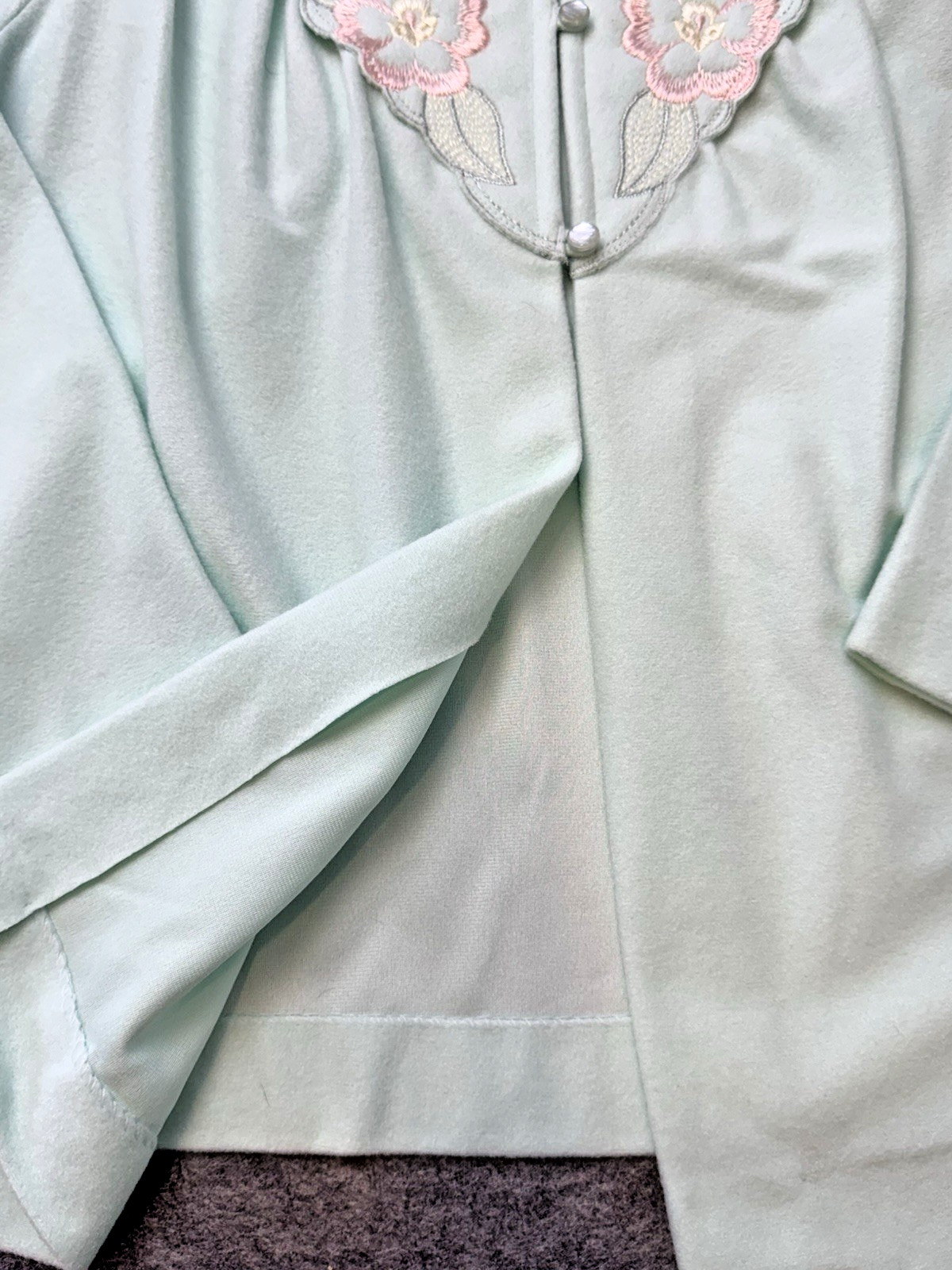 VTG Shadowline Fleece Bed Jacket Robe Embroidery NOS w/Tag 80&rsquo;s Cottagecore S/M