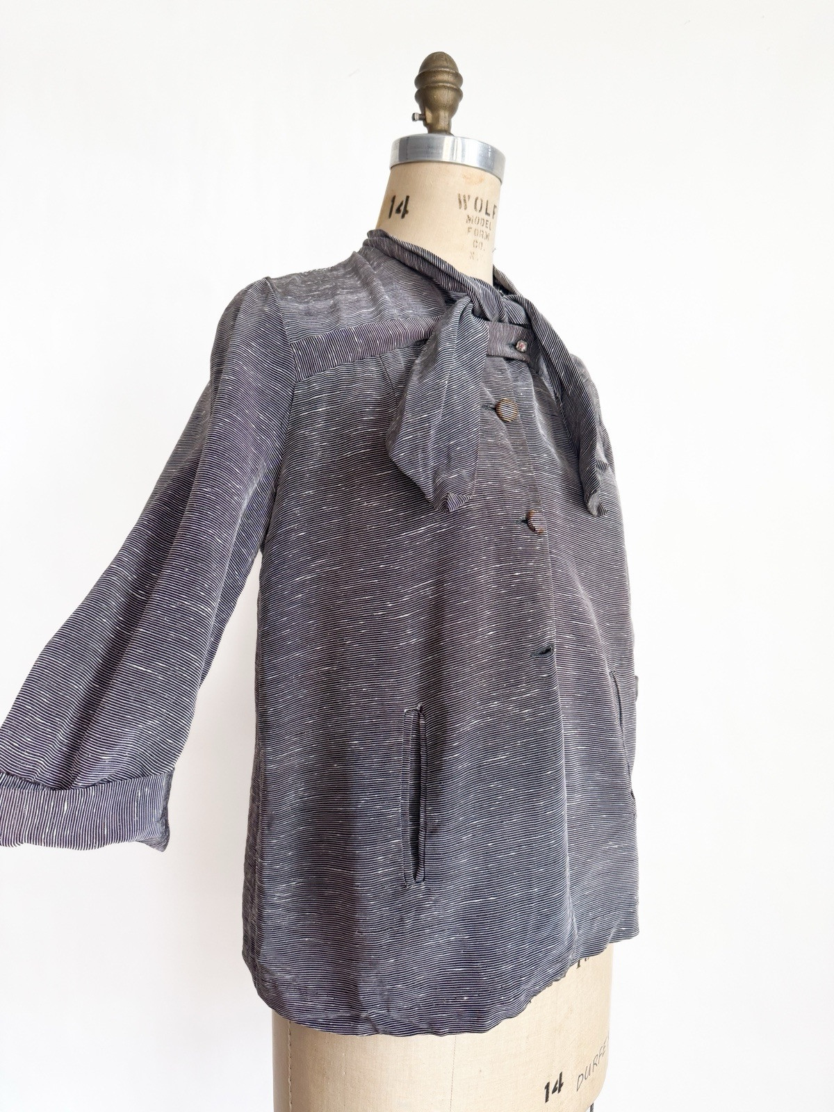 Vintage 1950s Welcome Stranger Maternity Jacket Top Navy Faille M