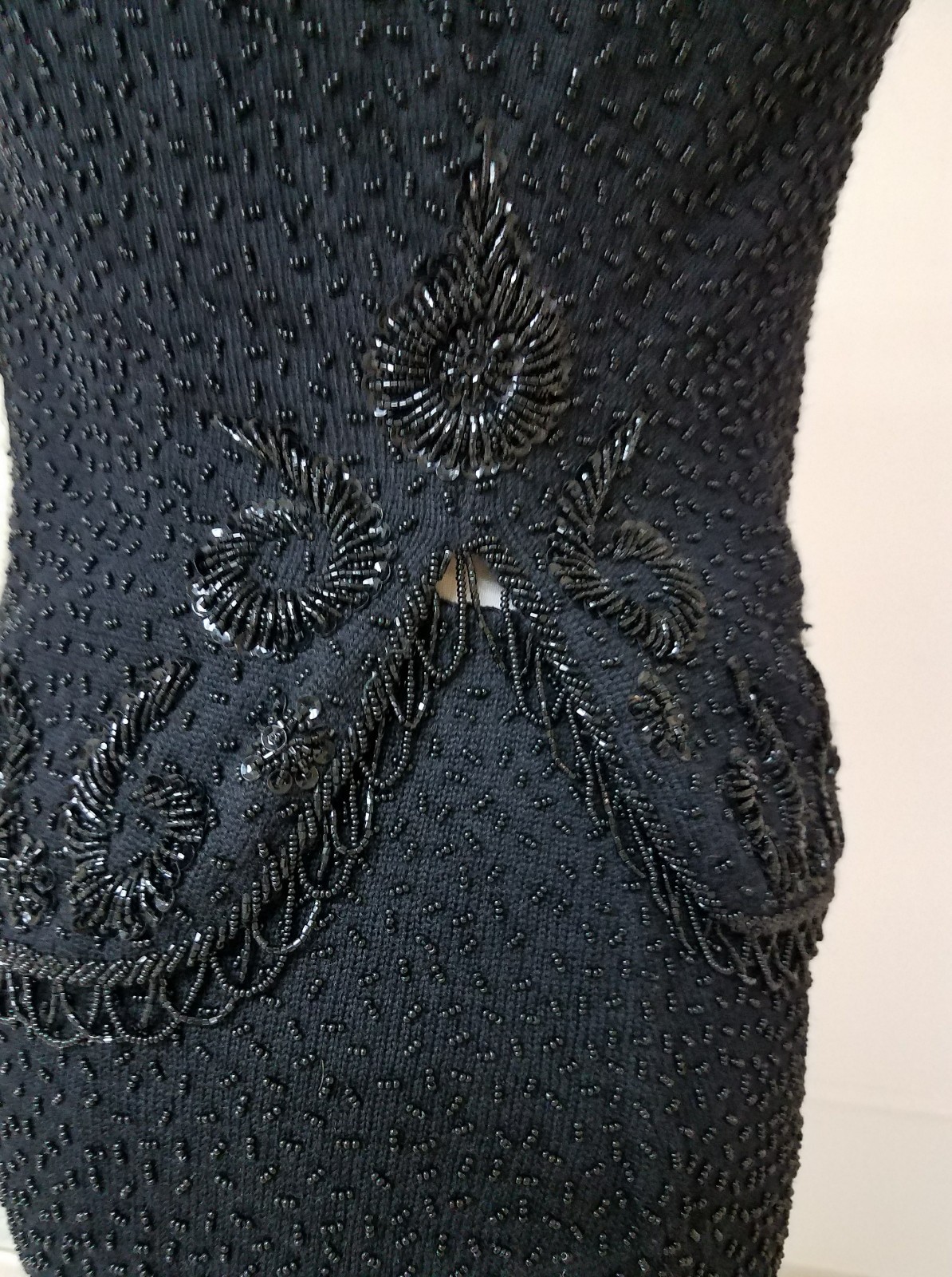 2 PC VTG BLACK HEAVY BEADED SUIT SKIRT 1950&rsquo;s HONG KONG IMPERIAL MCM SIZE S – M