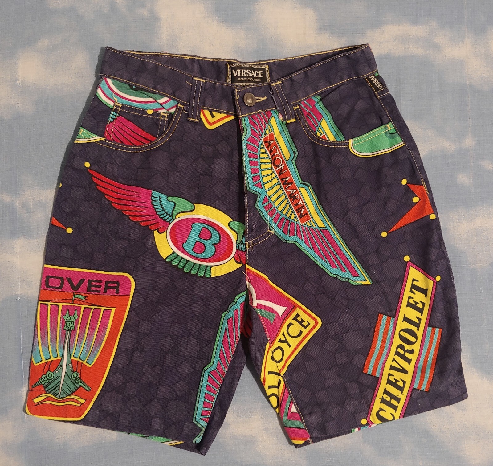 TROUSERS shorts vintage VERSACE jeans couture made in Italy size 32-46 approx M
