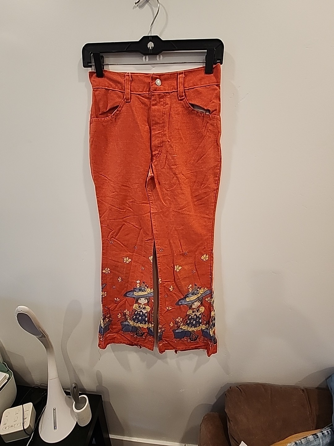 sears 70&rsquo;s bell bottom pants orange petticoats pantaloons girls 14 26 w jeans