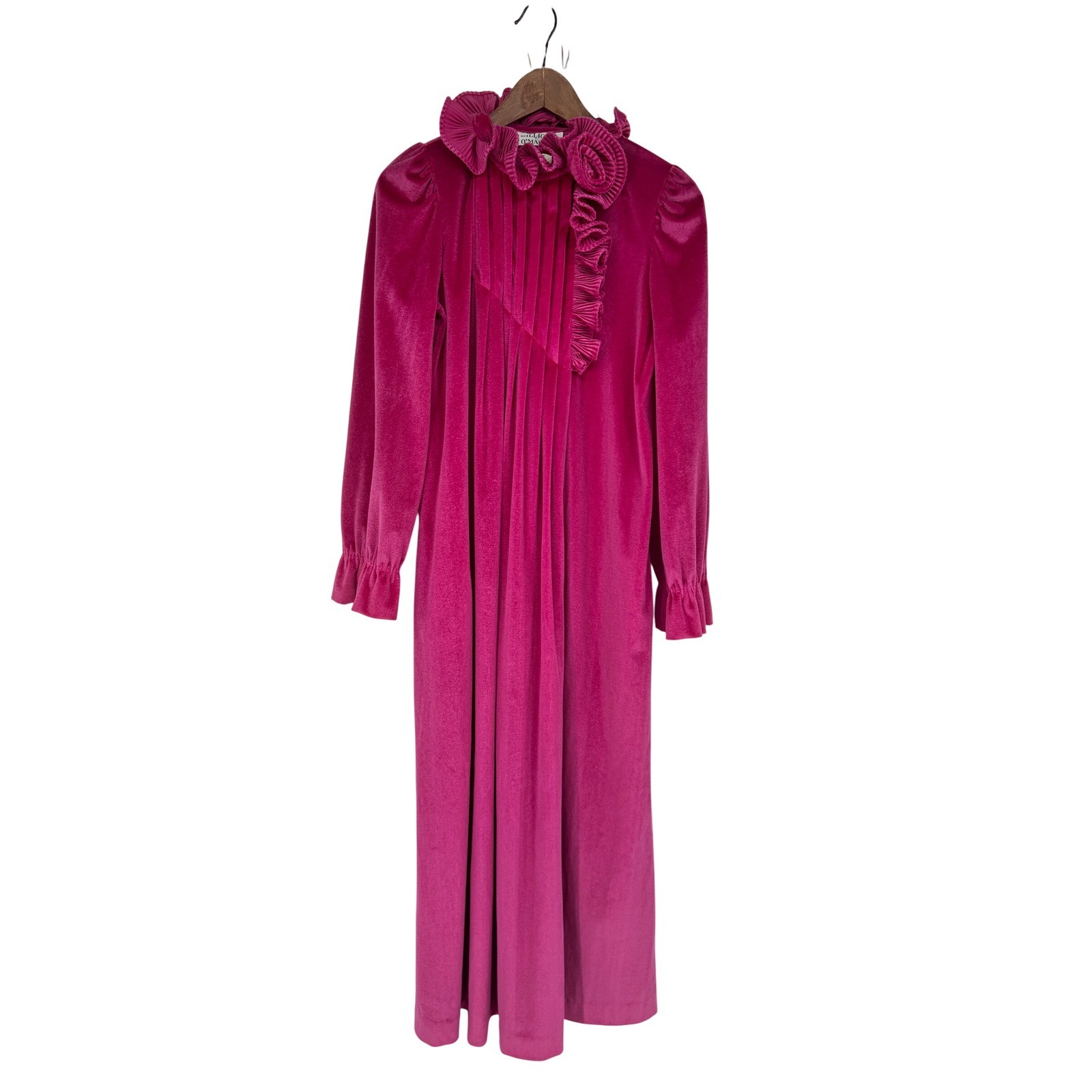 Vintage Gilligan O&rsquo;Malley Robe Velvet Women S Pink Ruffle Victorian Regency 80s