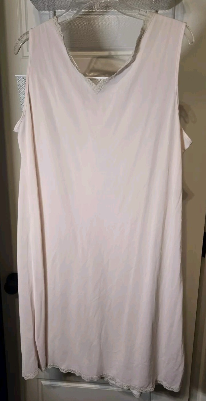 Vintage Dixie Belle Lingerie Pink Shift w/Lace Nightgown sz L