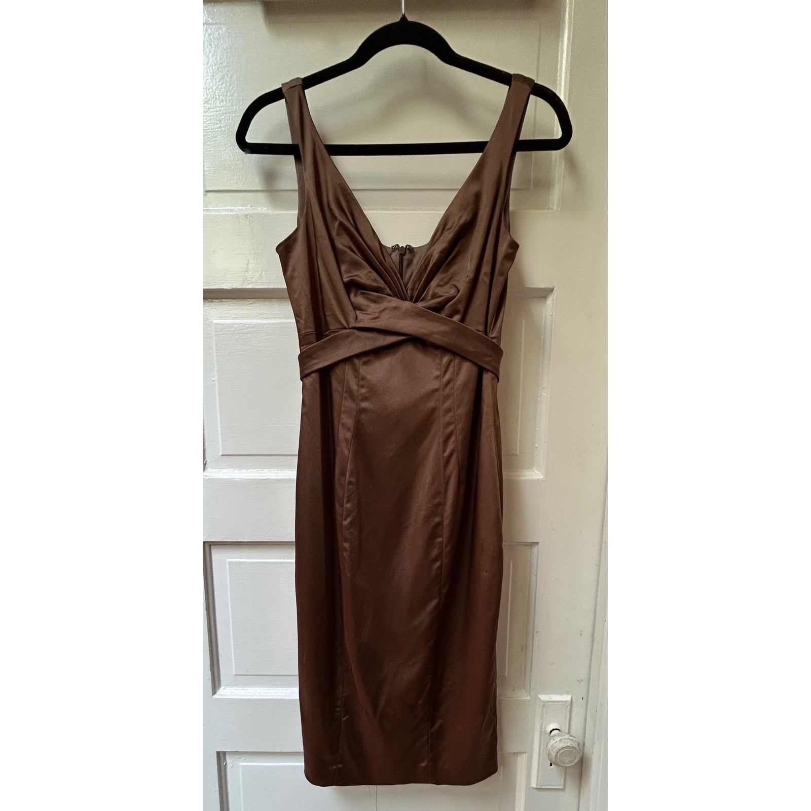 Cache Copper/Brown Bodycon Midi Dress Size 8 Vintage!