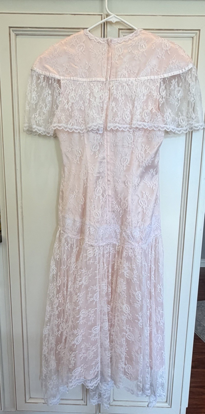 Gunne Sax Vintage Pink Lace Prairie Dress Romantic Renaissance 70s Jessica mcC