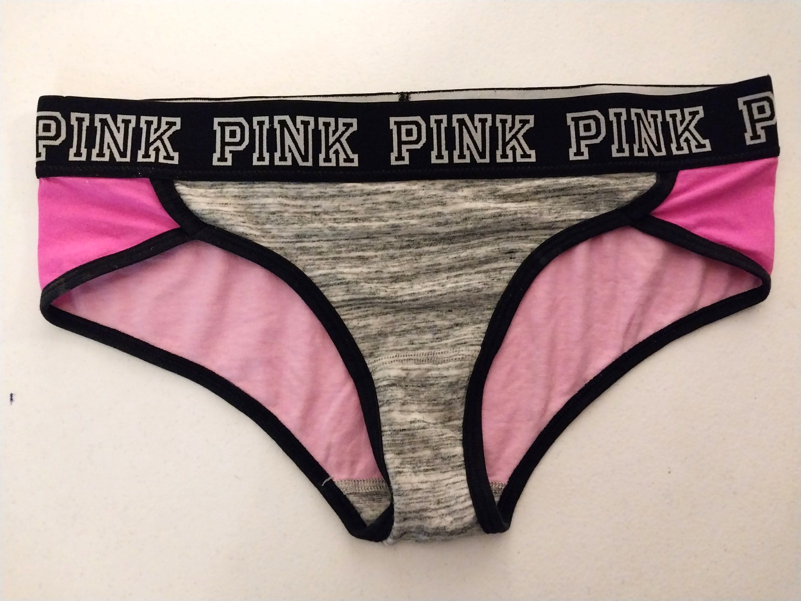 VTG PINK Victoria&rsquo;s Secret PANTIES WIDE WAIST LOGO BAND M NEW