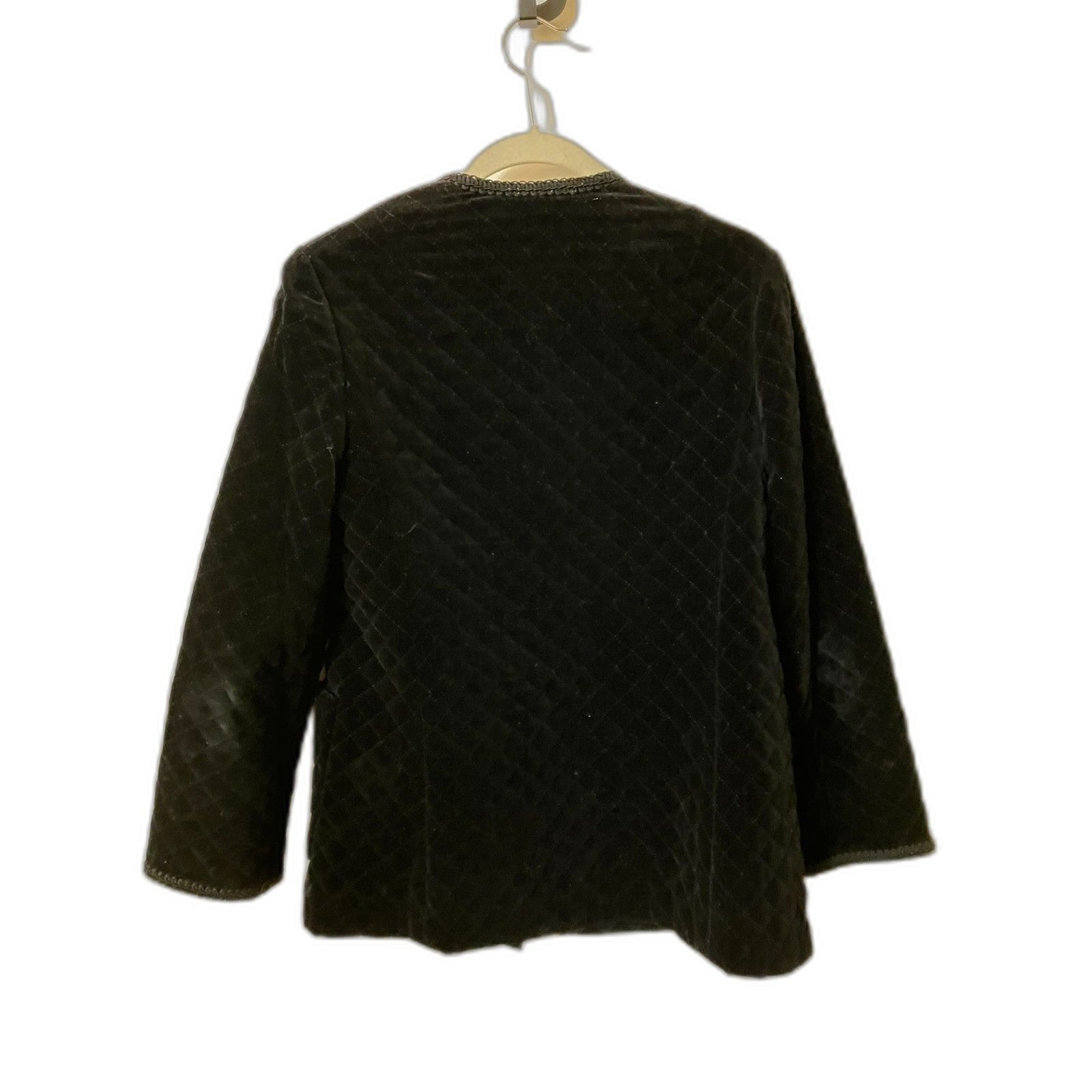 Vintage quilted black velvet jacket