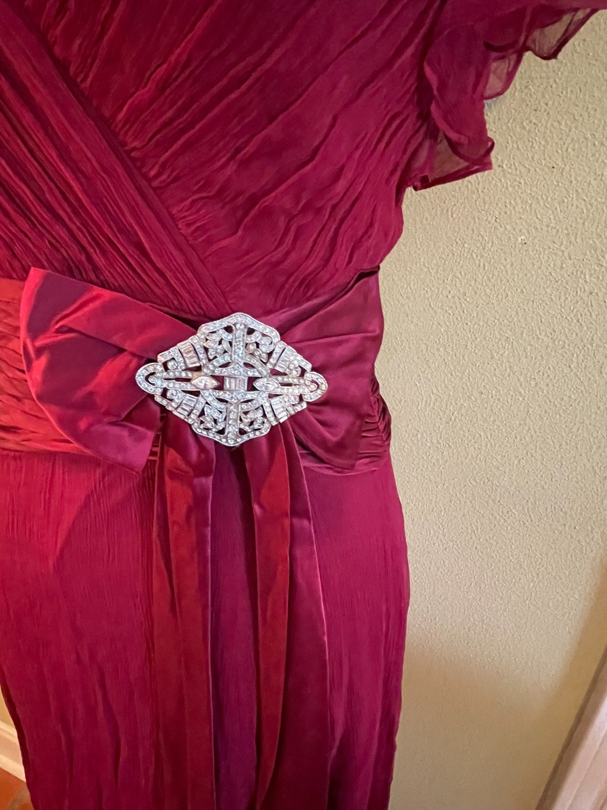 Vintage Jovani red sild dress