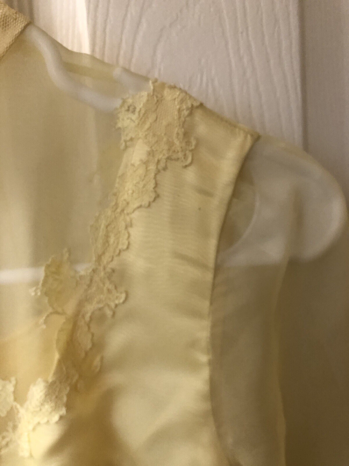 Vintage yellow handmade bridesmaid prom dress chiffon satin SEE description