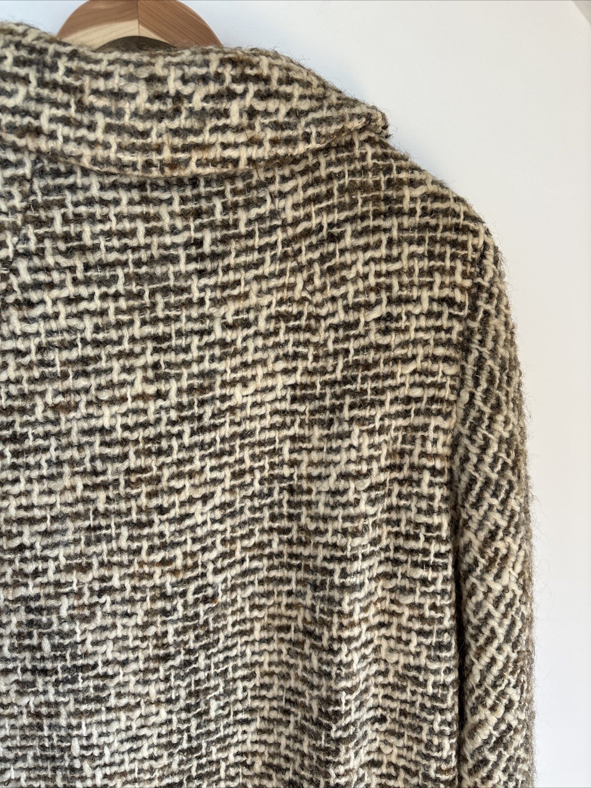 Herbert Bass Wool Coat M* Big Buttons Union Label True Vintage Boucle Nubby