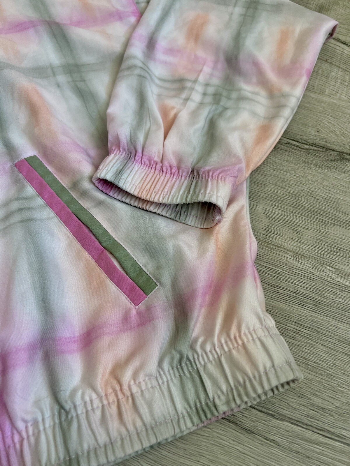 Vintage – TAIL Bomber Jacket-Green/Pink-White Plaid-size Medium