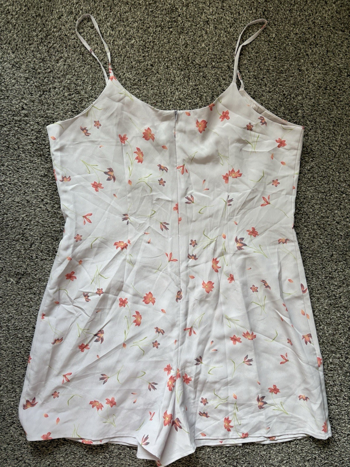 Vintage 90s Express Deadstock Cami Romper Skort Purple Floral 13/14 Large