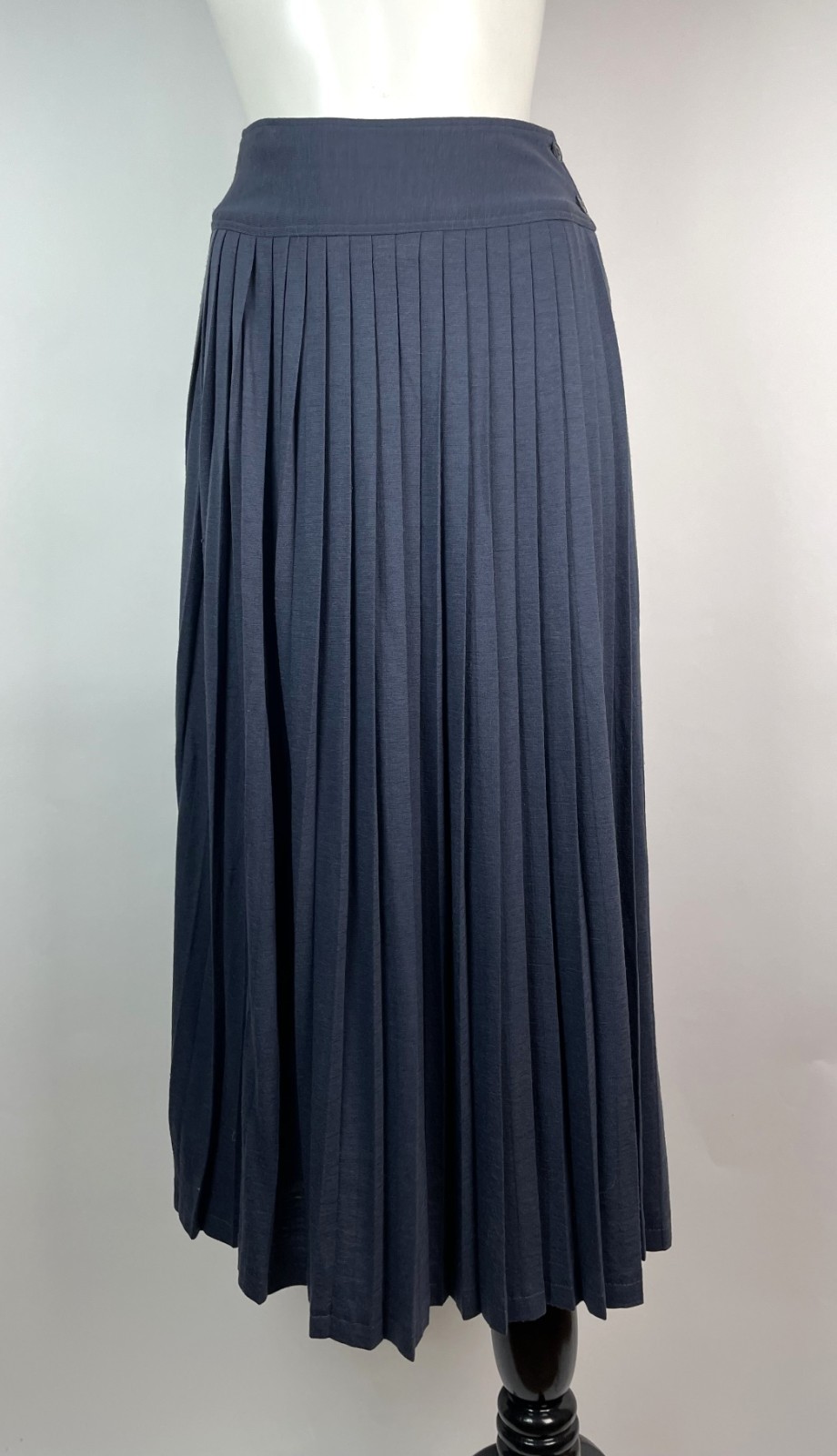 Vintage 80s 90s KENZO Paris High Waisted wool blend Blue Pleated Skirt 36 FRANCE