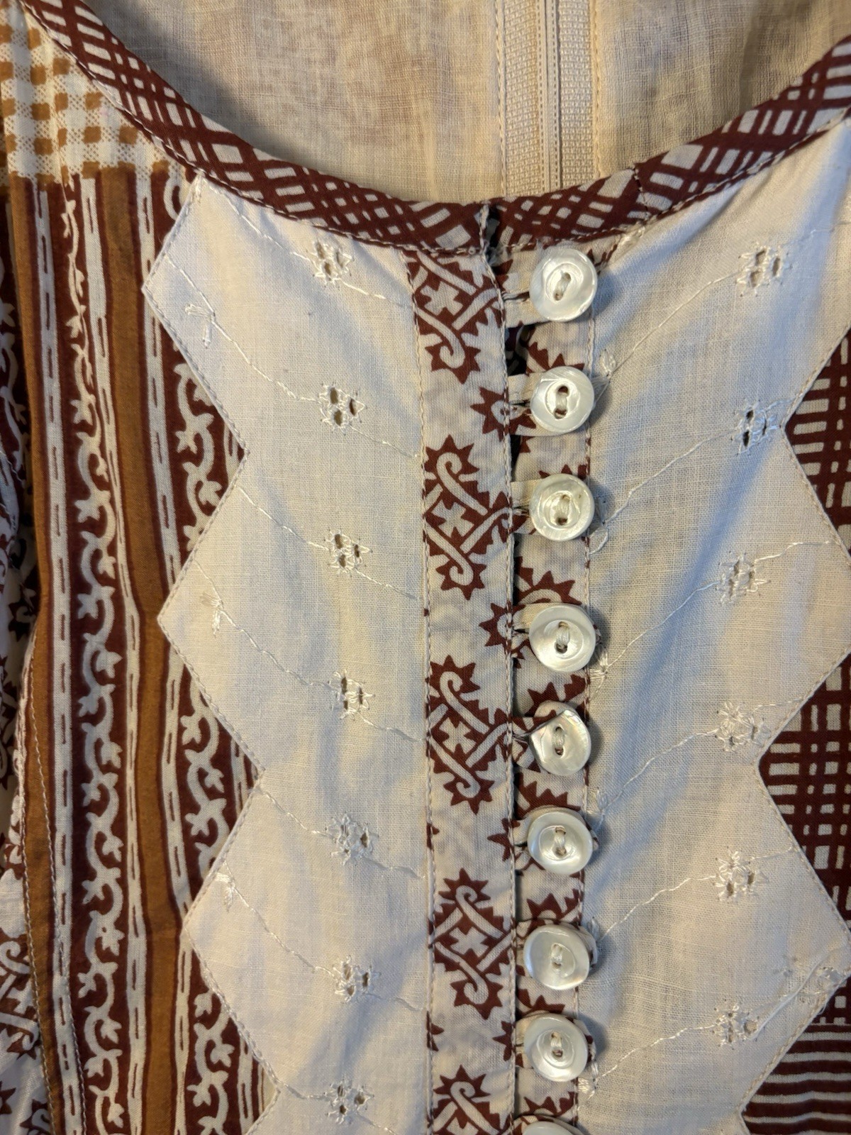 90&rsquo;s patchwirk peasantdress 100% cotton VTG NEWPORT NEWS FITS MEDIUM NWD