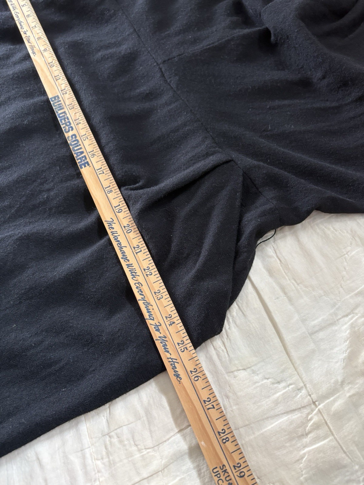 1940s Handmade (?) Vintage Black Formal Cocktail Plus Size Wool Dress Size 18/20