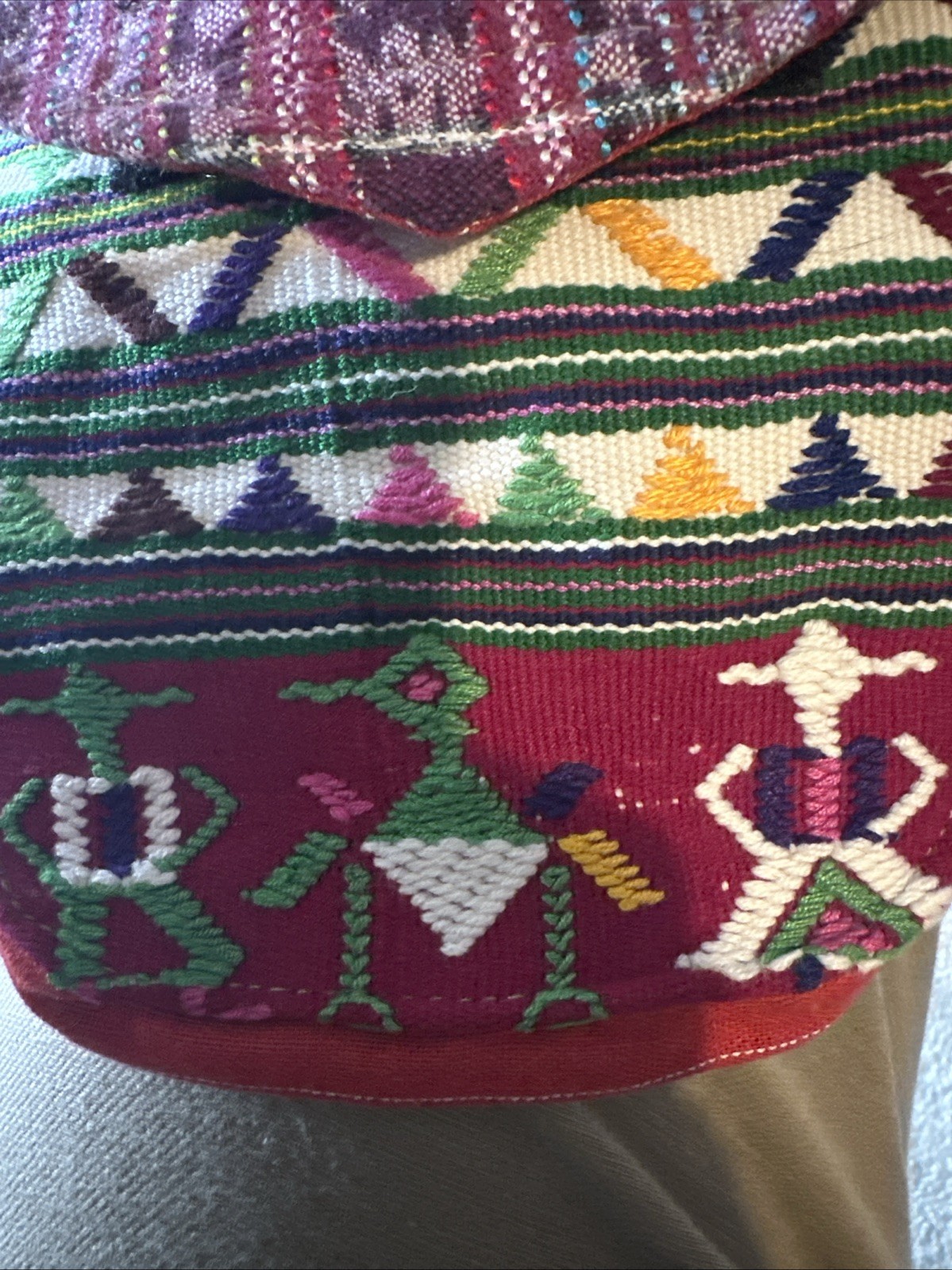 Guatemala Stitch work Button Waist Patch Belt Zip