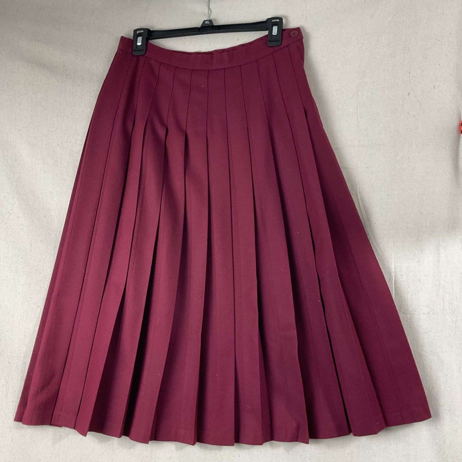 Pendleton Pure Virgin Wool Womens Petite Sz 10 Burgundy Blazer 2 Skirt Set VTG