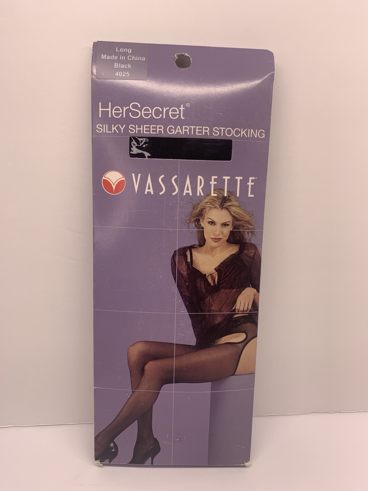 Vassarette Vintage 1 Garter Stockinng And 1 Fishnet Pantyhose Black Size Long