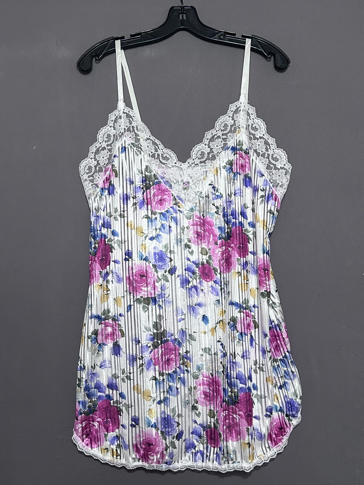 Undercover Wear Camisol Nightie Large Floral Striped Vintage Short Nightgown