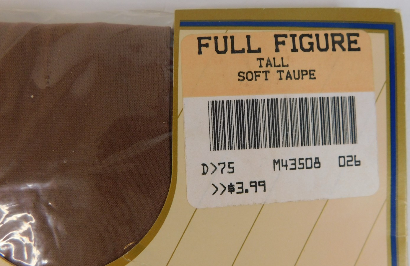 Nice Touch Silken Sheers Full Figure TALL Soft Taupe 20 Denier Lycra Pantyhose