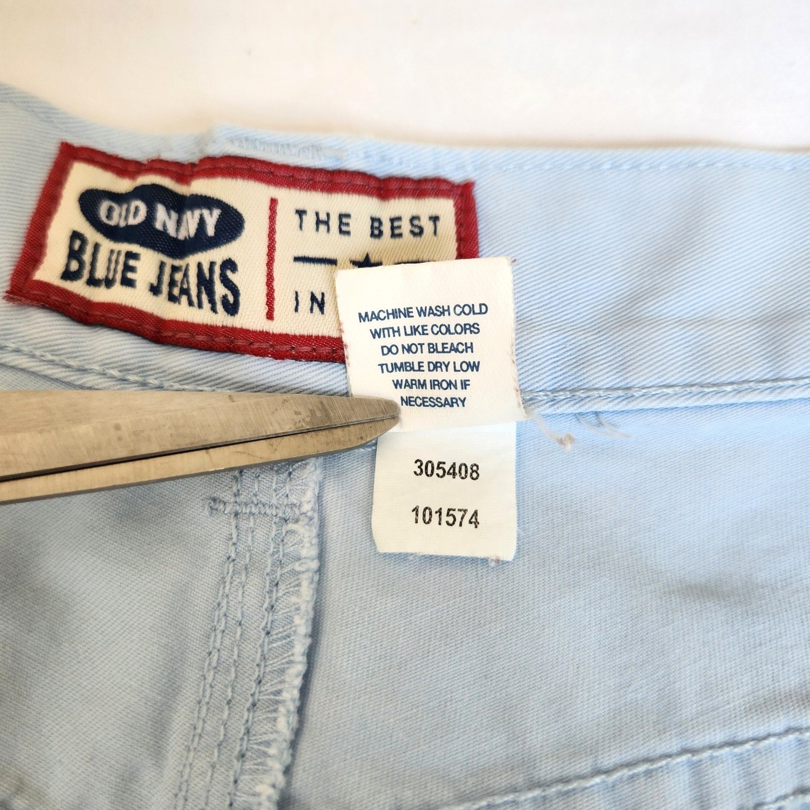 Vintage Old Navy Light Blue Light Denim Chino Shorts Size 16