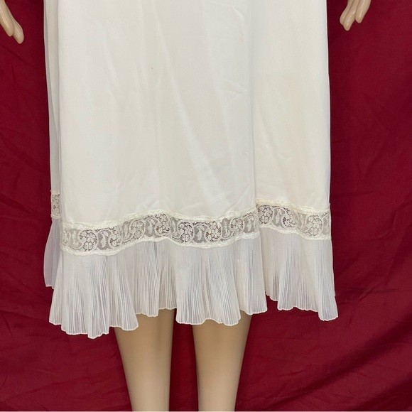 Vintage 1950s Charmode Sears Roebuck Lace Full-Length Slip Sleep Dress 36 Small