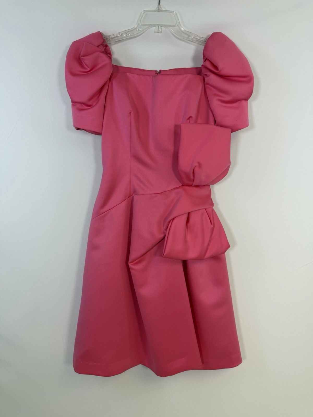 Vintage VICTOR COSTA 1980&rsquo;s Pink Satin Dress Gown Size 10 Knee Length Prom HoCo