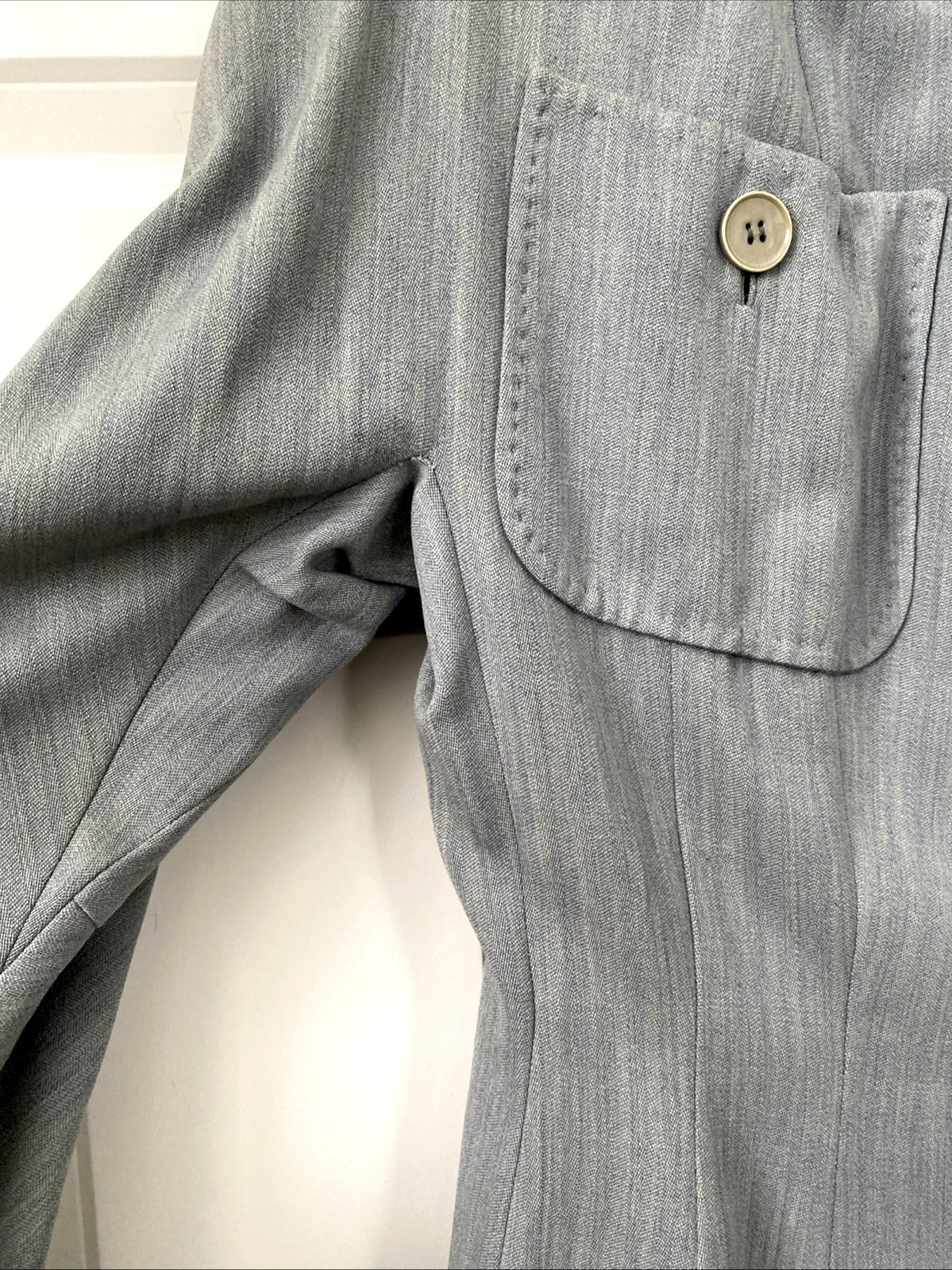1940s Vtg Swansdown Gray Wool 2 Pc Suit Button Jacket & Skirt Nipped Waist OOAK