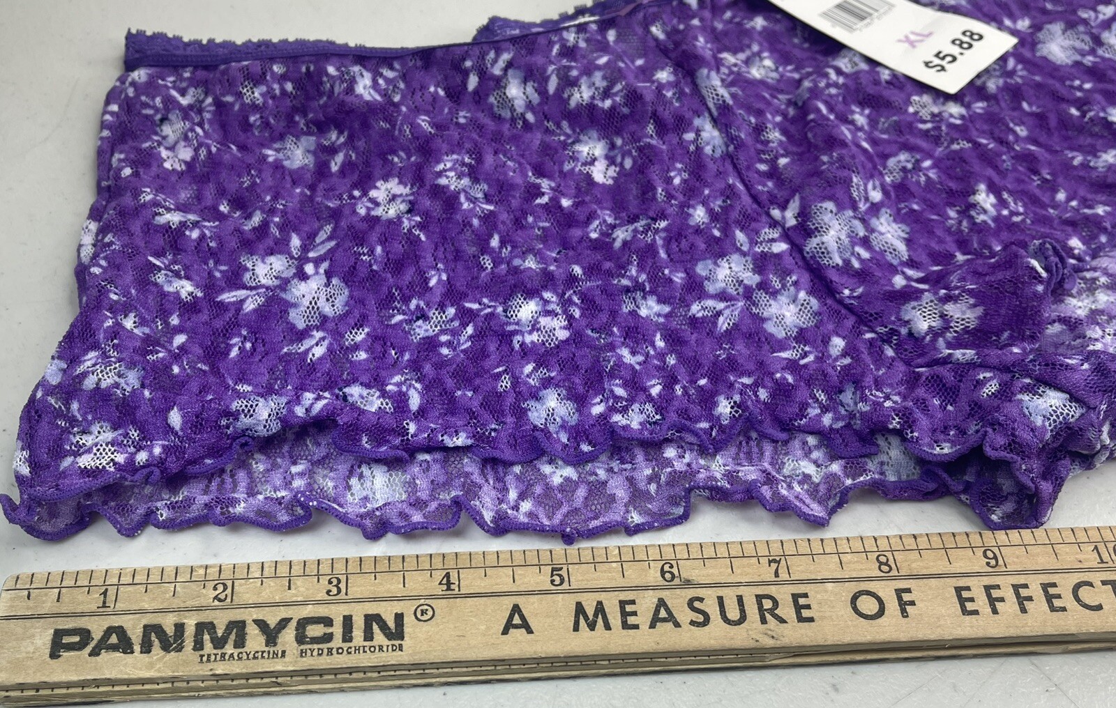 Vtg Nylon Panties Secret Treasures Purple Ruffle Lace Hipster Brief NWT 90’s Y2k