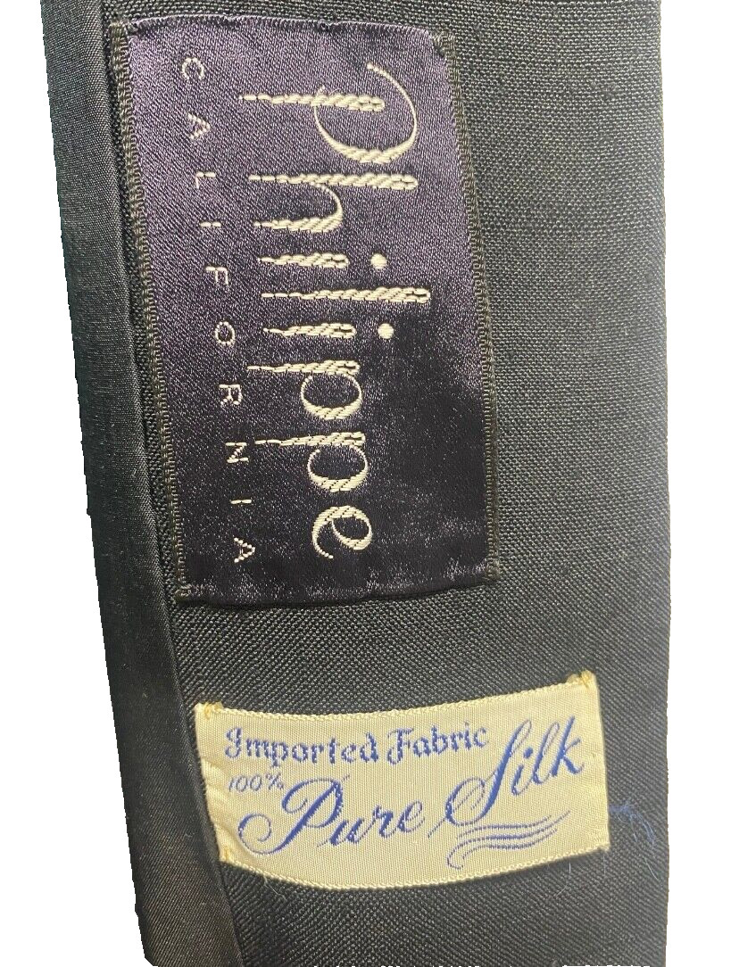 1950s Vtg Silk Jacket Womens Black Size S City of Paris San Francisco Philippe C