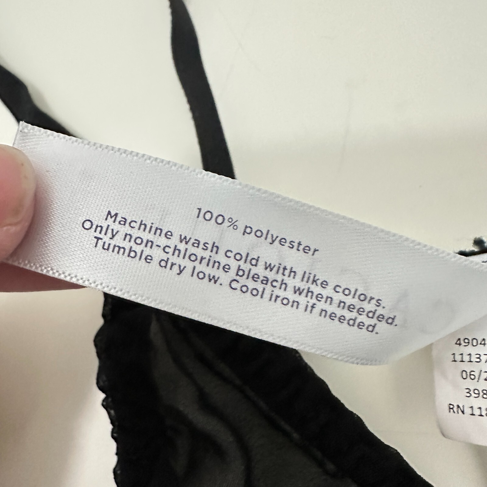 Cacique Thong String Panty Size 22/24 Black G-String Sheer Chiffon