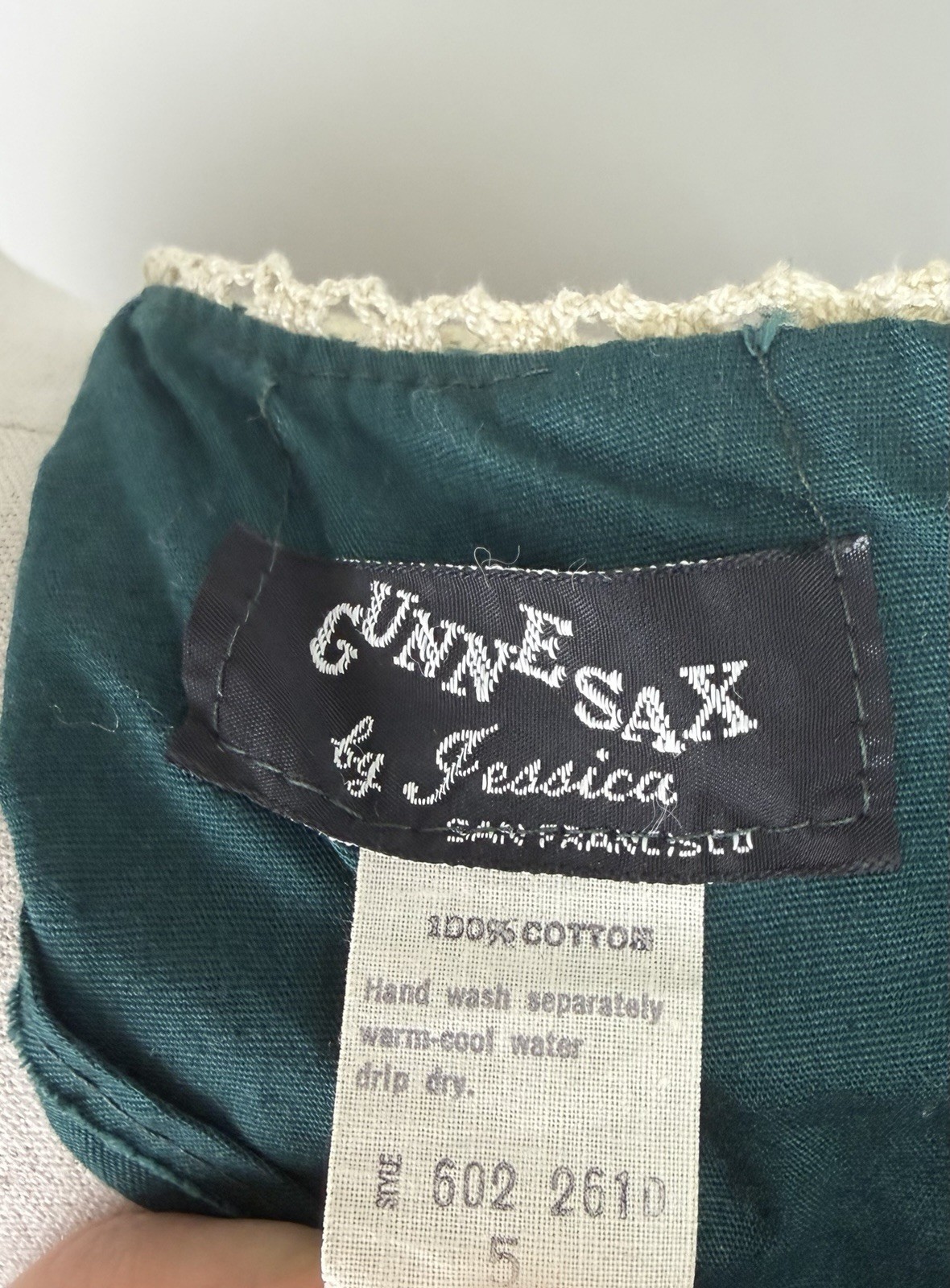 Vintage Gunne Sax Black Label Dress Forest Green Corset Medieval Renaissance 70s