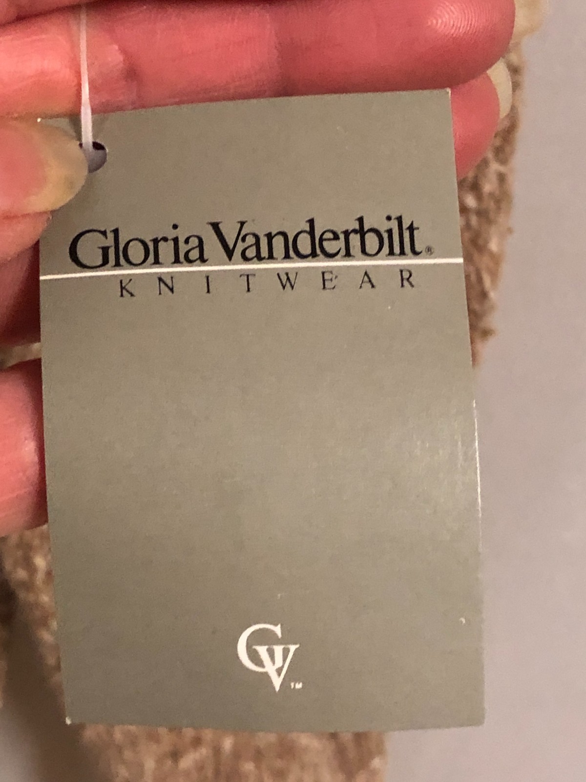 Gloria Vanderbilt Vintage Sweater Beige Pullover Silk Angora Blend Medium NOS