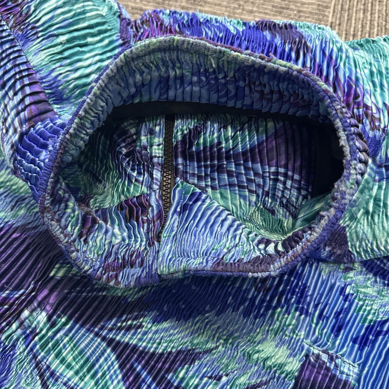 80’s 90’s Vintage Blue Purple Green Bomber Jacket Southwest Pizzazz M Ripple