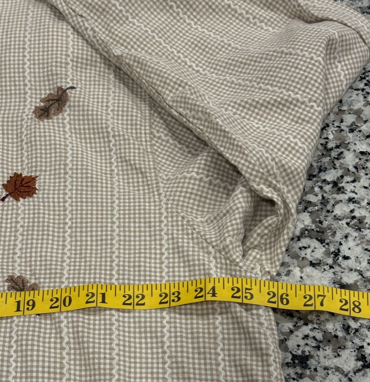 Vintage Embroidered Plaid Button Up Shirt Sz 2X Gingham Leaves Fall Teacher
