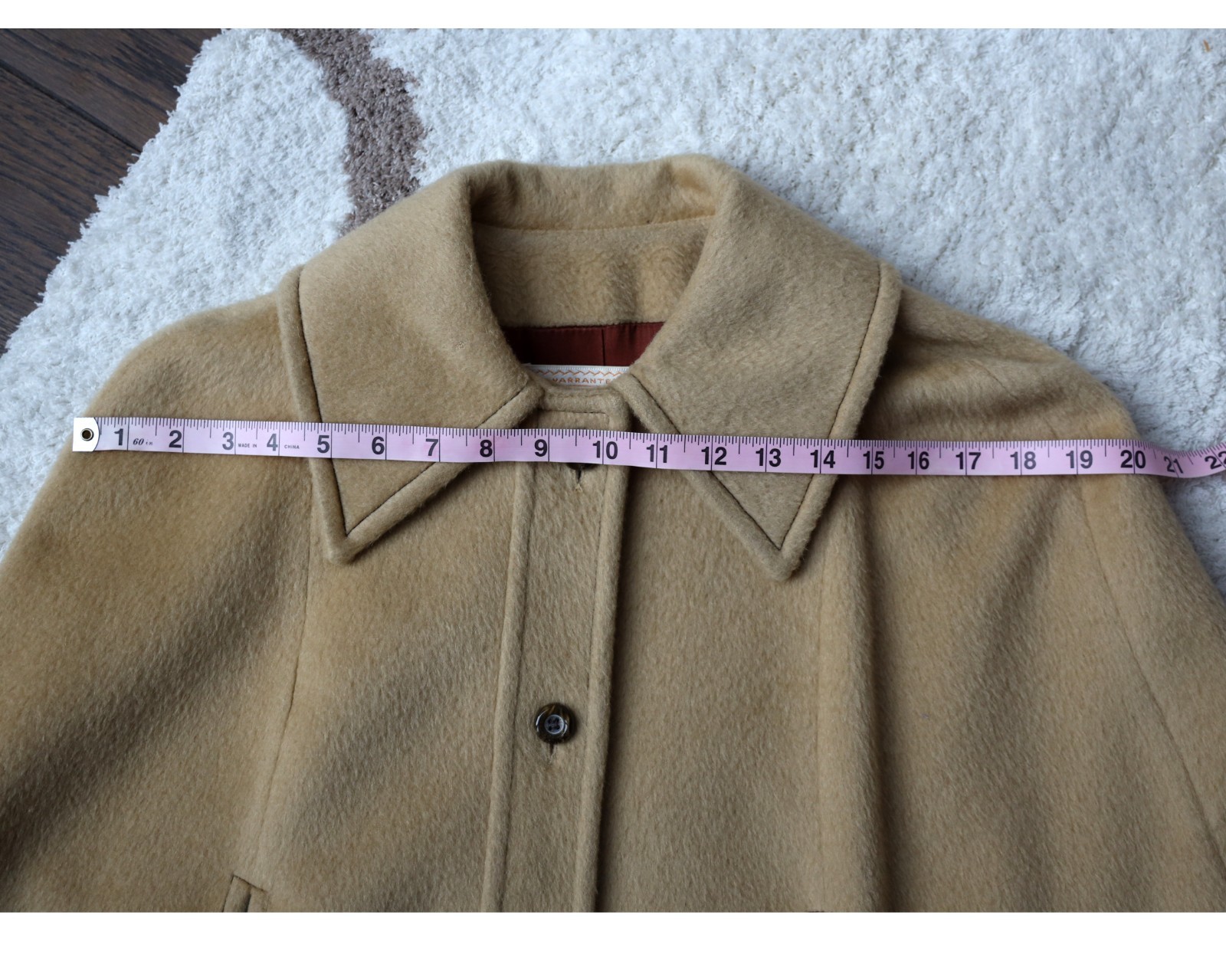Vintage Pendleton Ladies Cape Coat Virgin Wool Tan – 1960s – Size 12 – Large