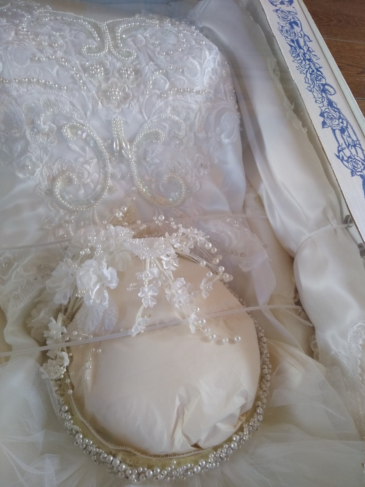 Vintage 4 Piece White 1990 Jack Diamond Sealed Formal Wedding Gown