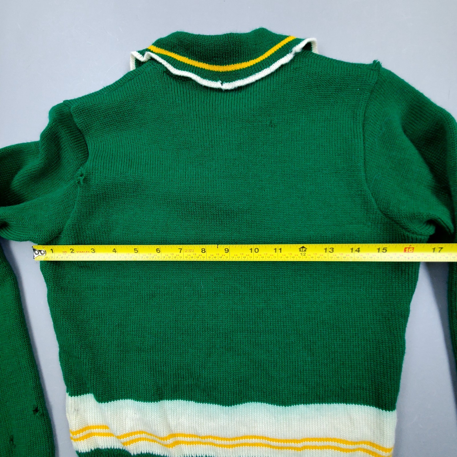 Vintage 1950s Varsity Cheer Sweater Womens USA Made Kelly Green Virgin Wool 60s