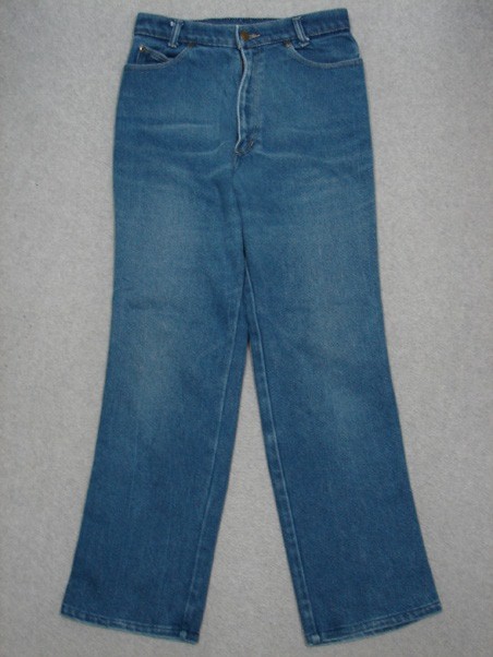 QI13442 VINTAGE 1970s **STOCKTON** HIGH WAIST WOMENS JEANS sz14 DARK BLUE