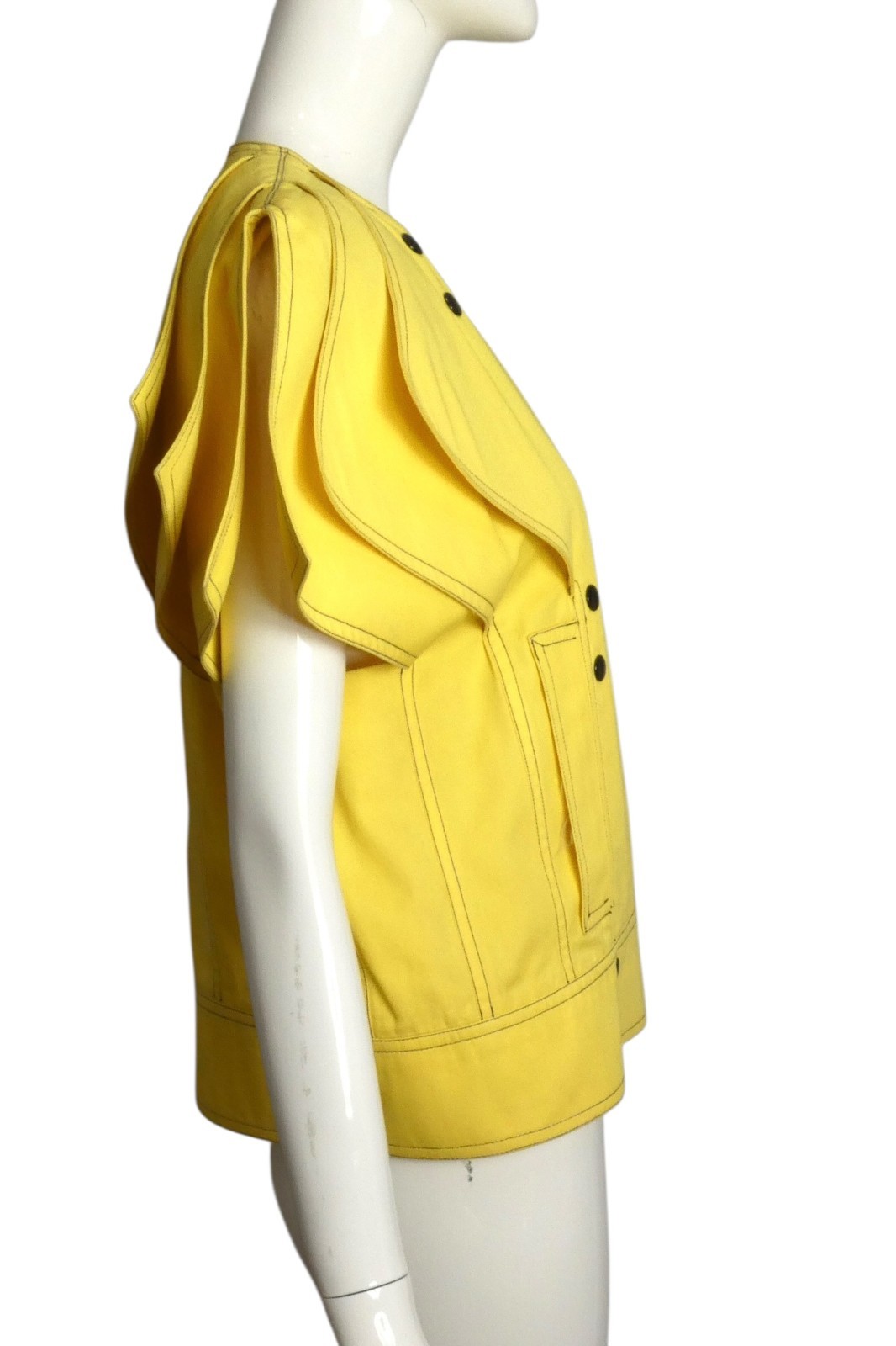 PIERRE CARDIN- 1980s Yellow Cotton Twill Jacket, Size 6