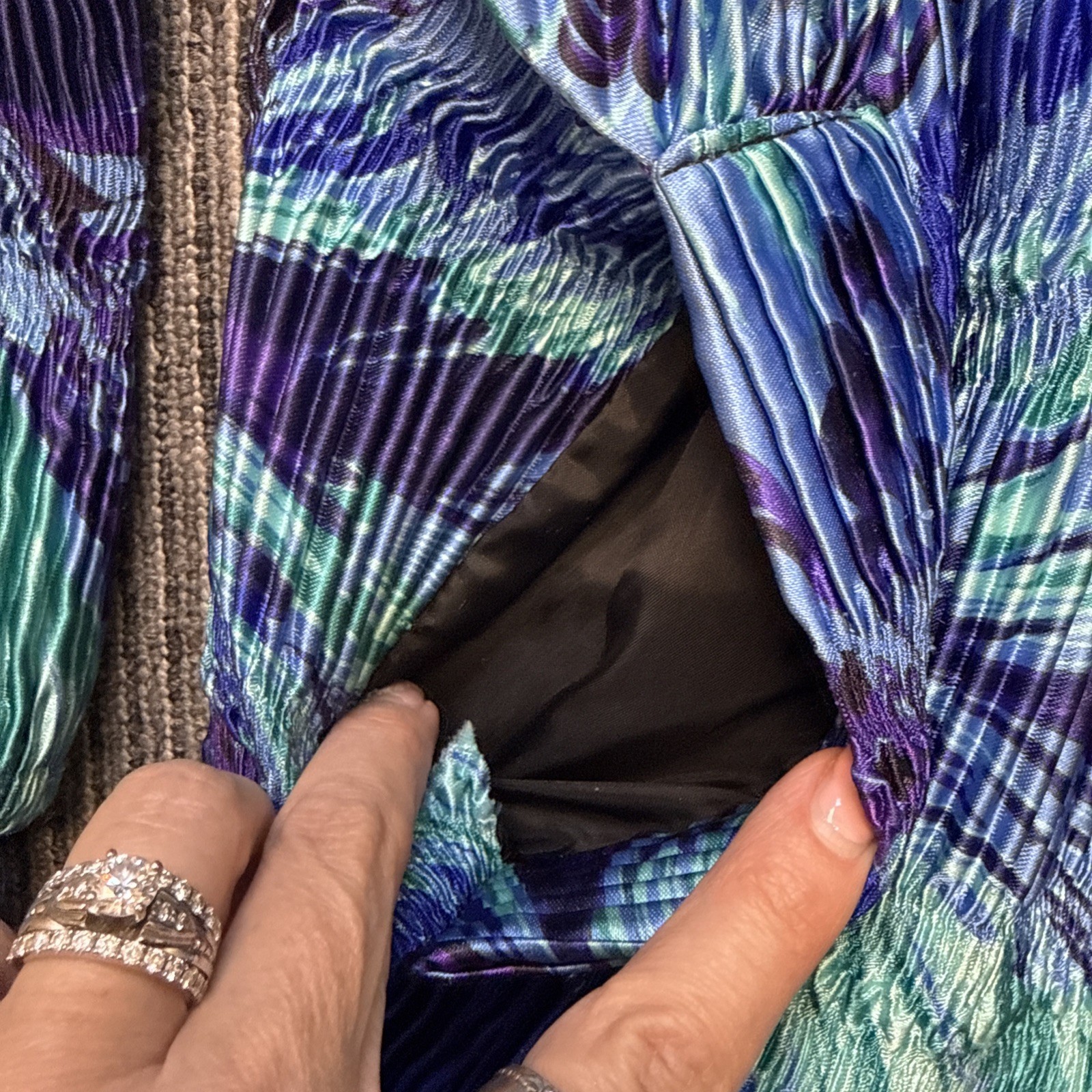 80’s 90’s Vintage Blue Purple Green Bomber Jacket Southwest Pizzazz M Ripple