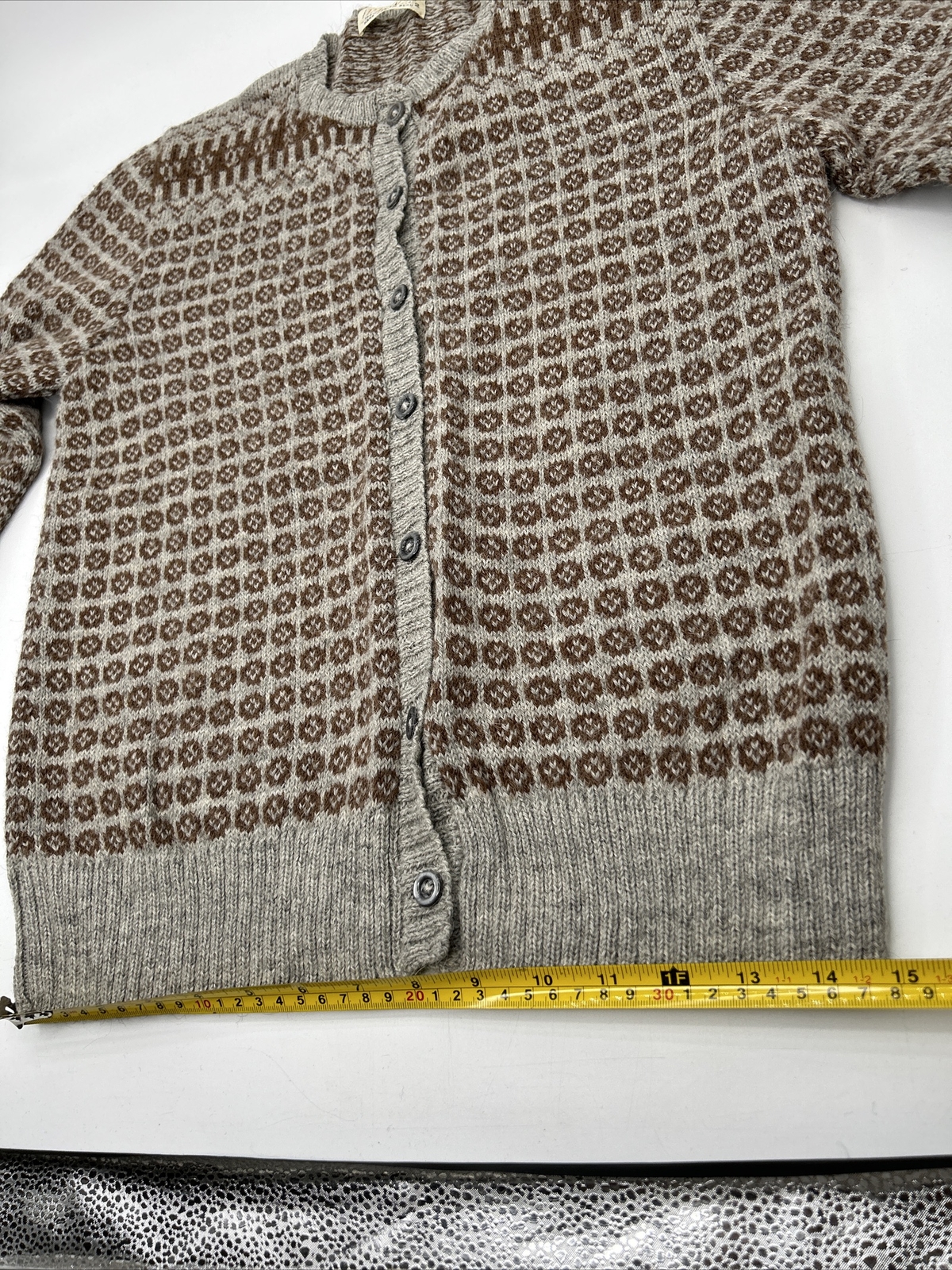 Papaca 100% Alpaca Peruvian Rockabilly Ratpack Style Cardigan Made Peru Vintage