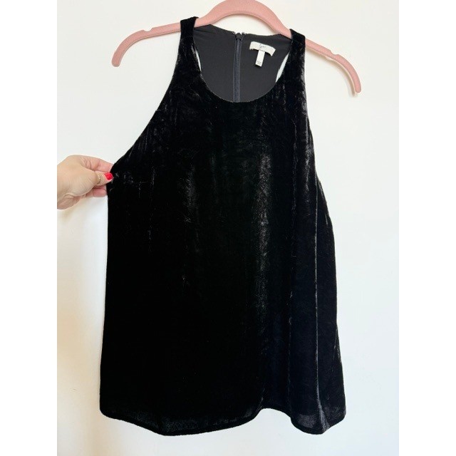 Joie Black Velvet Racerback Tank Top Blouse | Silk Blend | M/L | $198 Retail