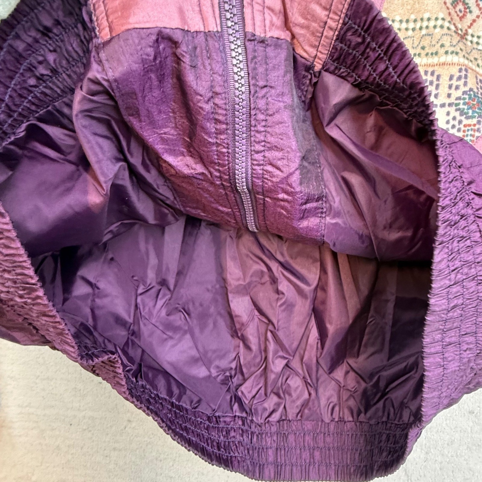 VTG 90s Purple Windbreaker Bomber Jacket XL eclectic street wear Y2K old school