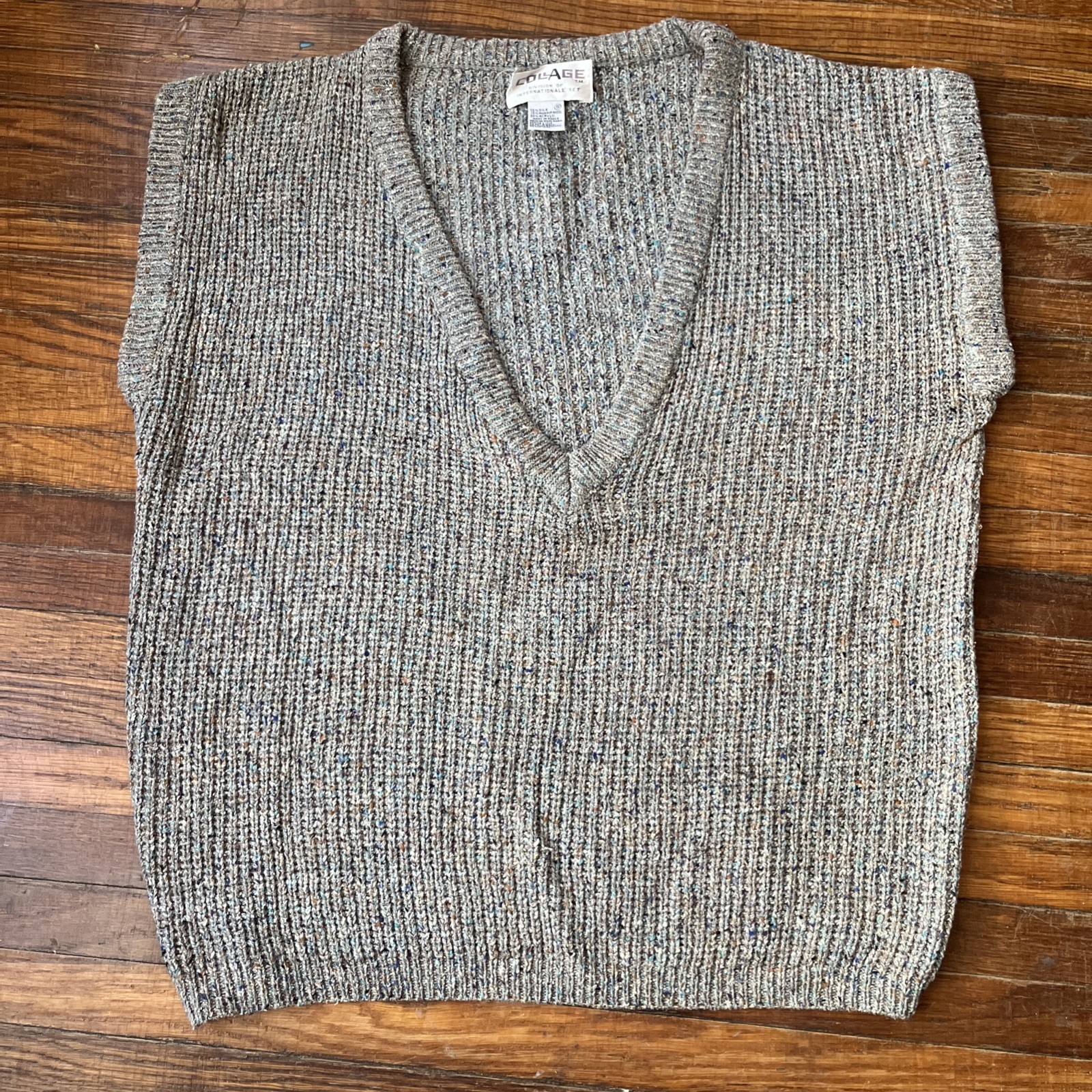 Vintage Collage Knit silk and wool vest Women&rsquo;s Small Gray