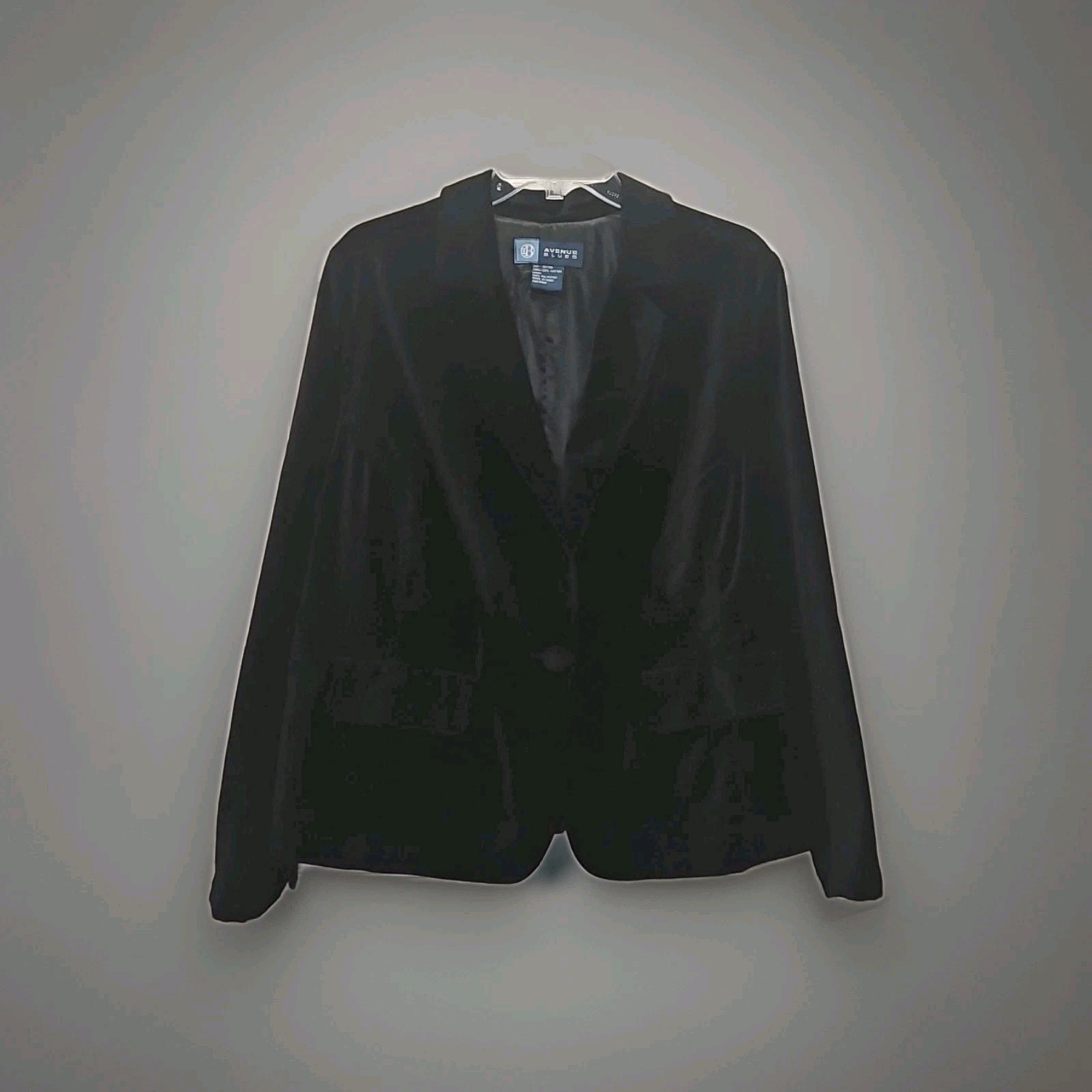 ​Vintage 90s Avenue Blues Black Velvet Blazer 18 Plus Dark Academia Whimsigoth