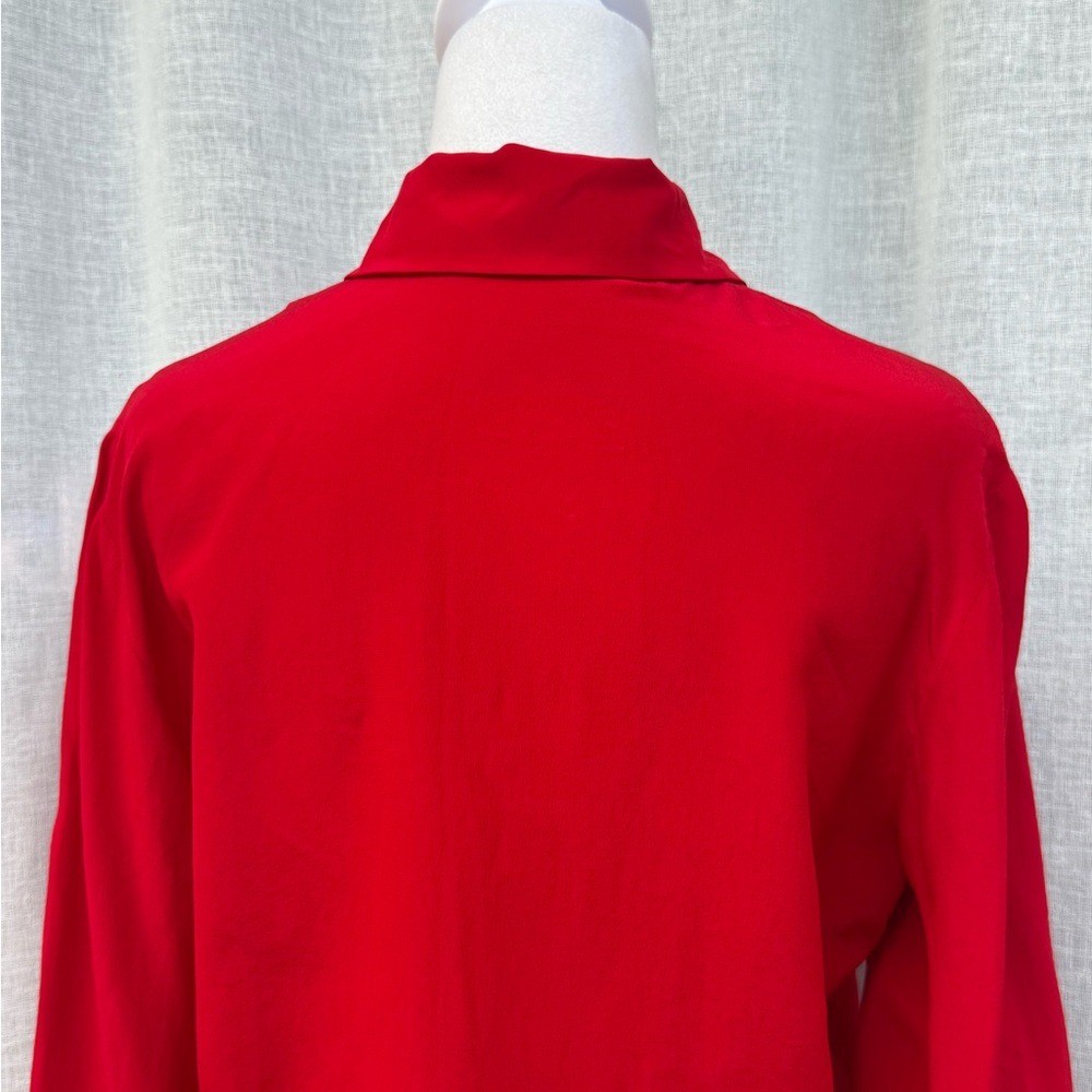 Vintage Lloyd Williams red silk long sleeve blouse