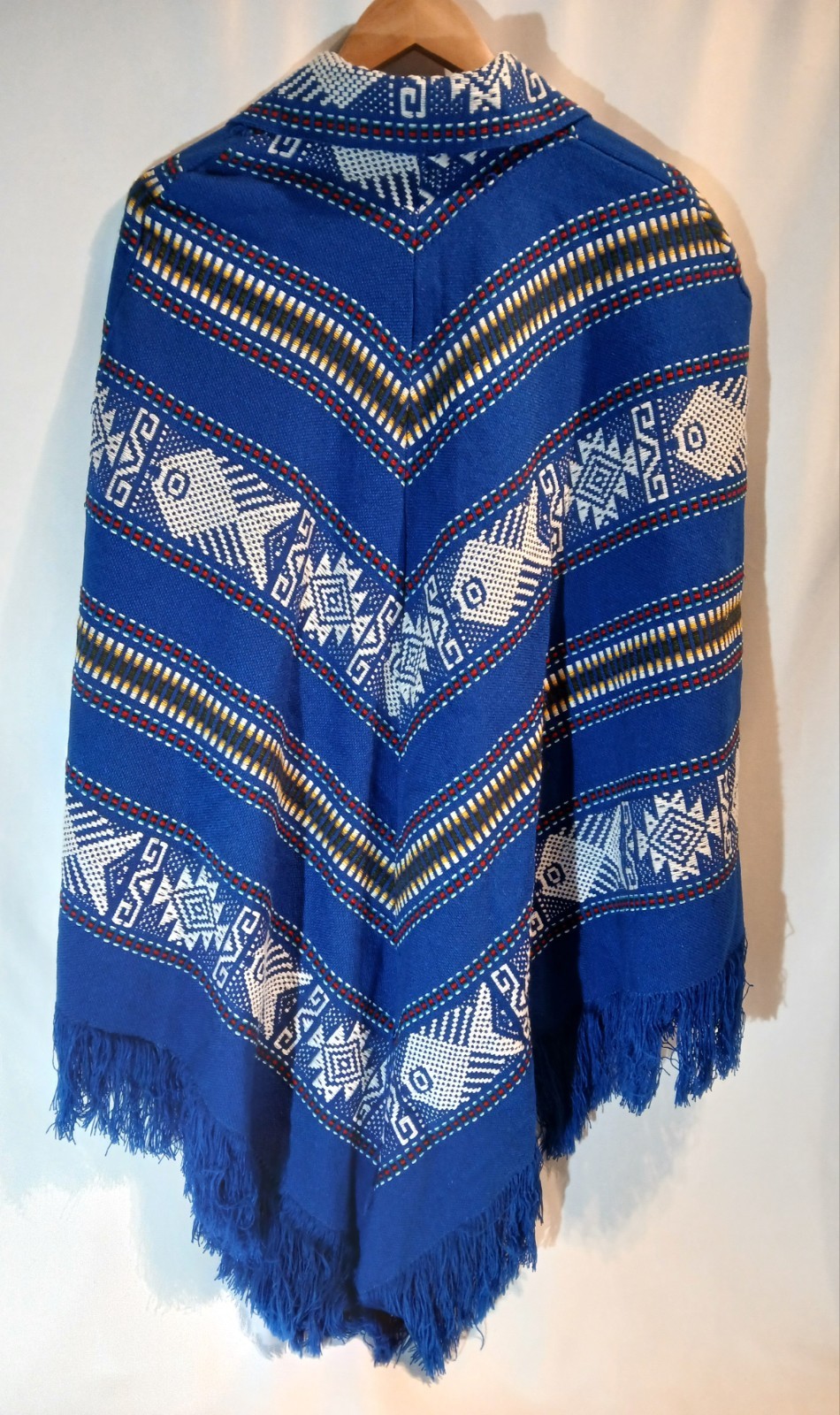 VTG Handcrafted Poncho Cape Sweater Festival with Built-in Scarf ONE Size Boho