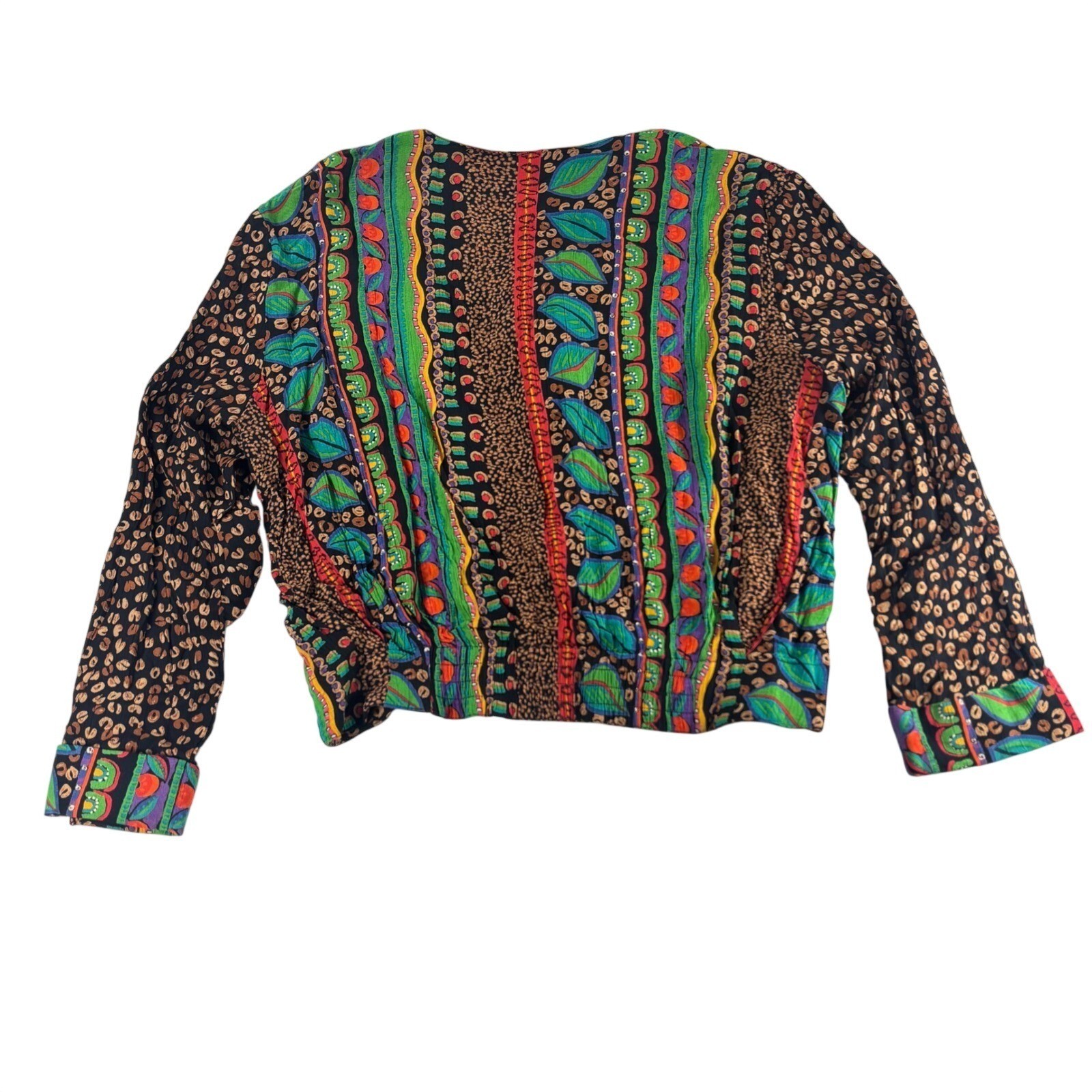 Carole Little 6 S M Funky Pop Art-to-Wear Leopard 90s Shirt Jacket Lagenlook